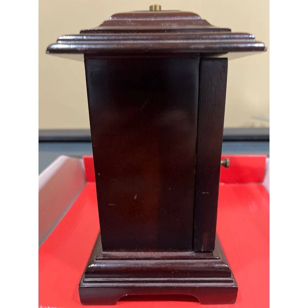Kensington Mantel Clock Wood Case Quartz Movement Roman Numerals Vintage Style